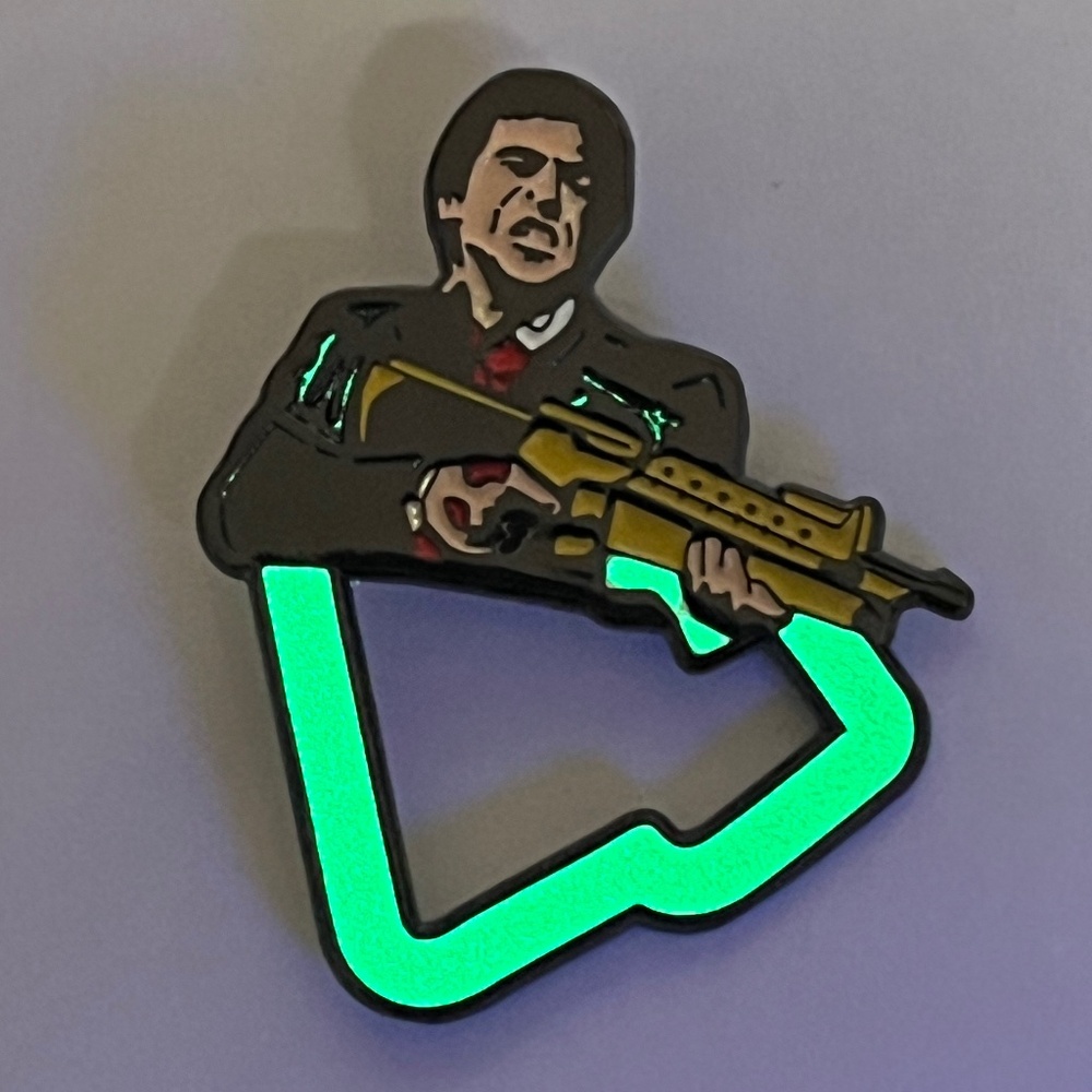 Scarface Tony Montana New Era Frame Hat Pin Glow In The Dark Bag Fitted Hats - Picture 2 of 10